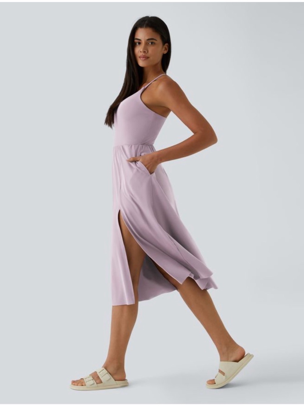 Halara Everyday Midi Chill Dress-La Land Pink Purple NEW Medium M